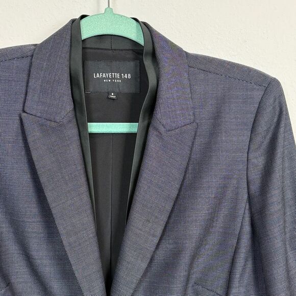 Lafayette 148 New York Virgin Wool Silk Career Grey 8 - Picture 2 of 10